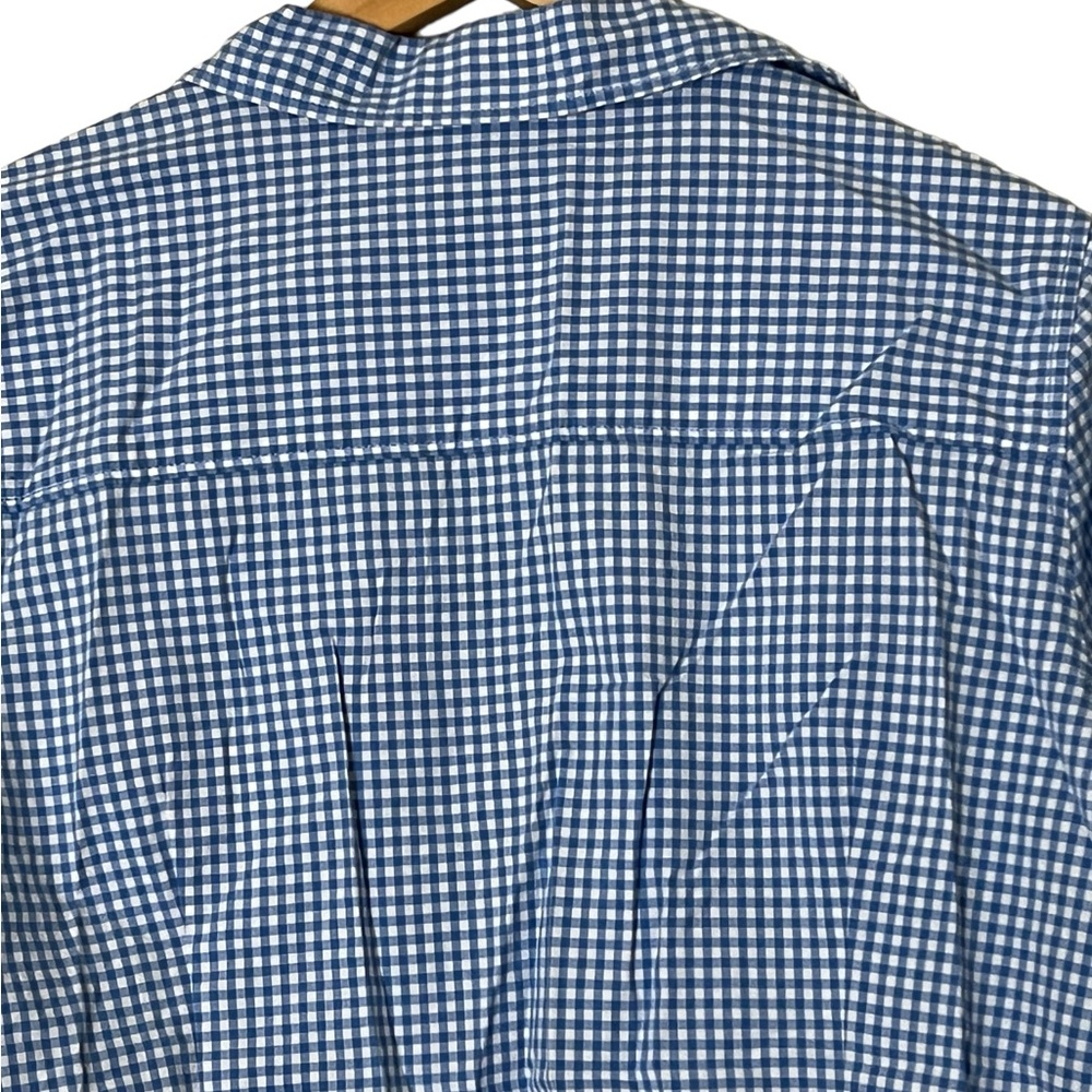 JCP | Blue/white checkered plaid cotton button down long sleeve shirt si… - Picture 9 of 12